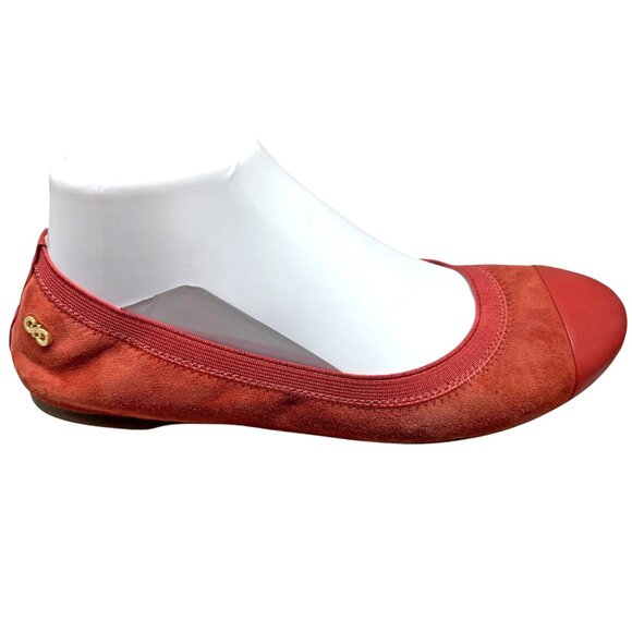 Cole Haan Elbridge Tandori Spice Leather Suede Cap Toe Ballet Flats - Picture 3 of 9